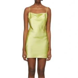 Nanushka Exclusive Yellow Satin Lotti Tank Dress